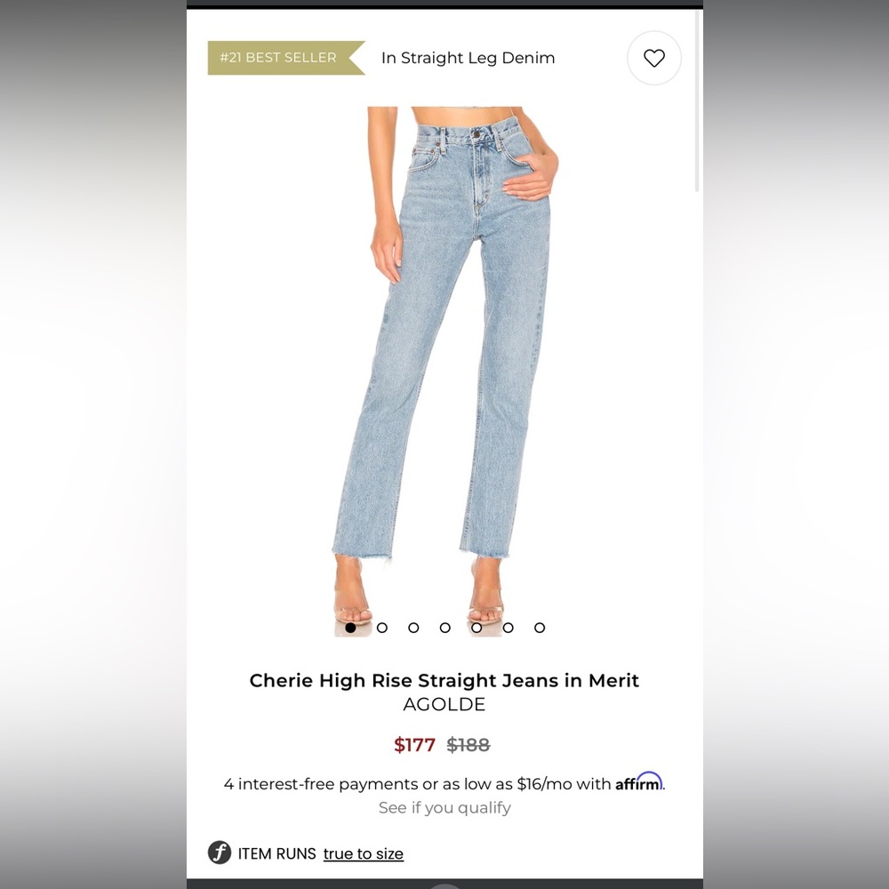 Agolde Cherie High Rise straight